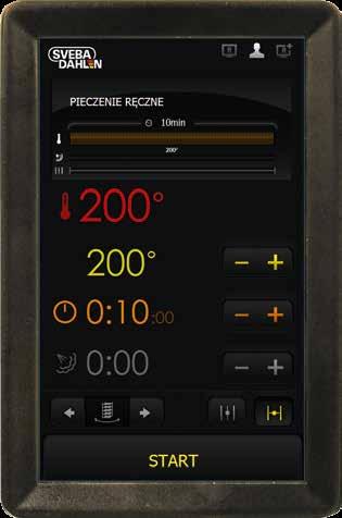 Zarówno panel jak i piec błyskawicznie reagują na wprowadzane zmiany parametrów. Parametry wypieku można w prosty sposób zapisać jako recepturę.
