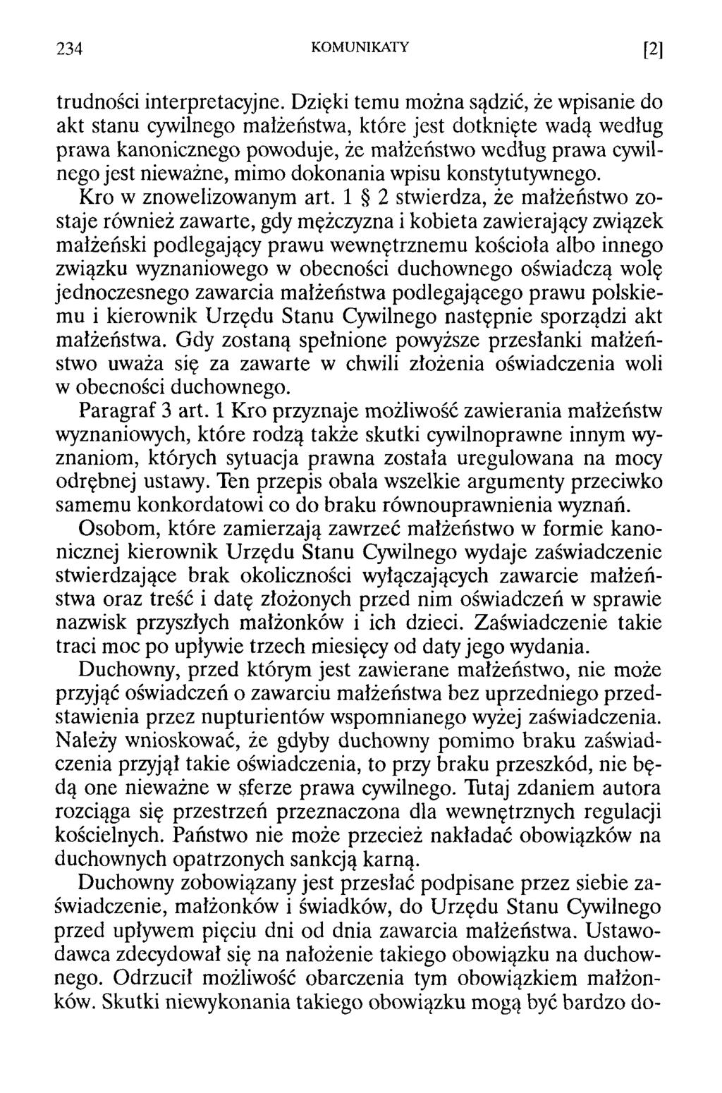 234 KOMUNIKATY [2] trudności interpretacyjne.