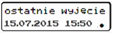 Po zalogowaniu się karty w urządzeniu, kierowca jest informowany o dacie i godzinie ostatniego wyciągnięcia karty.