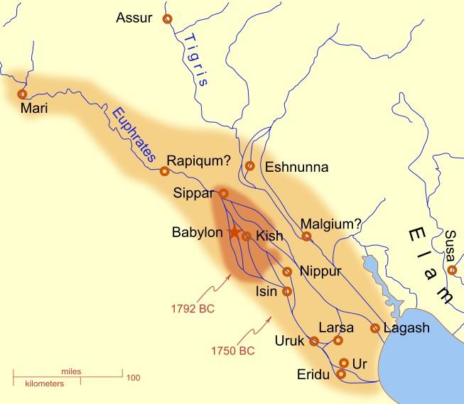 Hammurabi Panowanie 1728 1686 p.n.e. (chronologia krótka) Podboje Sojusz z Szamszi-Adadem I 1723 p.n.e. Isin, Ur, Uruk 1699 p.n.e. Larsa 1697 p.