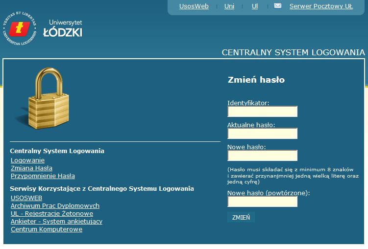 Identyfikator pozostaje bez zmiany już do końca studiów, natomiast hasło można zmieniać wielokrotnie.