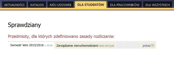 W zakładce sprawdziany (2) sprawdzić można terminy zaliczeń i egzaminów.