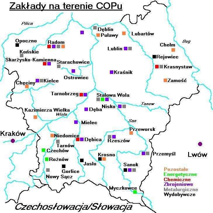 lwowskie: Jarosław, Krosno, Nisko, Nowa Dęba (Dęba), Nowa Sarzyna (Ruda Łańcucka, Sarzyna), Przemyśl, Rzeszów, Sanok, Stalowa Wola, Tarnobrzeg (Mokrzyszów) krakowskie: Czchów, Dębica, Gorlice, Jasło,