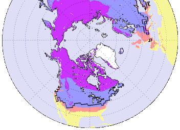Obszar występowanie na półkuli północnej wieczna zmarzlina ziemia zamarznięta co najmniej 15 dni w