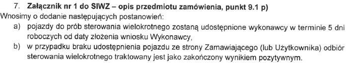 Zamawiający dopuszcza zastosowanie komputera SIP i terminala HMI jako dwóch osobnych urządzeń. Zamawiający dopuszcza przedstawione rozwiązanie. Zamawiający przewiduje dostarczanie plików w formatach.