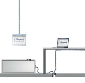 The Kabelschlange - system zarządzania kablami pozwala na optymalne ułożenie kabli na stanowiskach pracy między biurkiem, puszką podłogową, kanałem