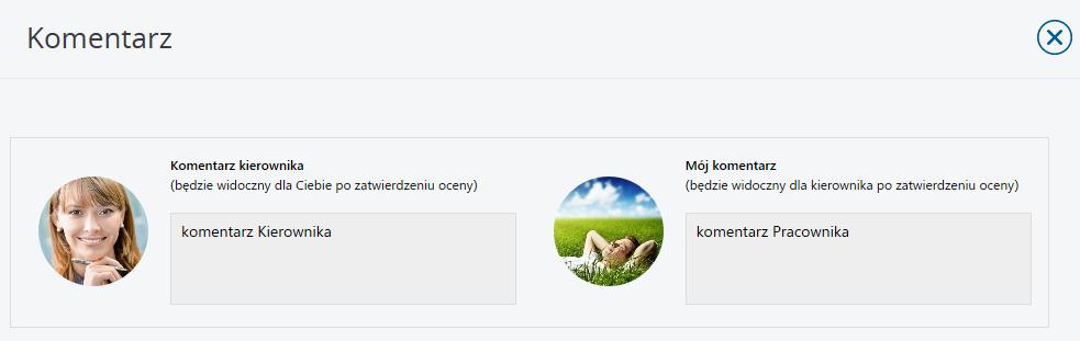 9.4 Notatki i Komentarze Zarówno pracownik, jak i kierownik mają możliwość wpisania w arkuszu własnych Notatek oraz podsumowania lub uzasadnienia wykonanej oceny w formie Komentarza.