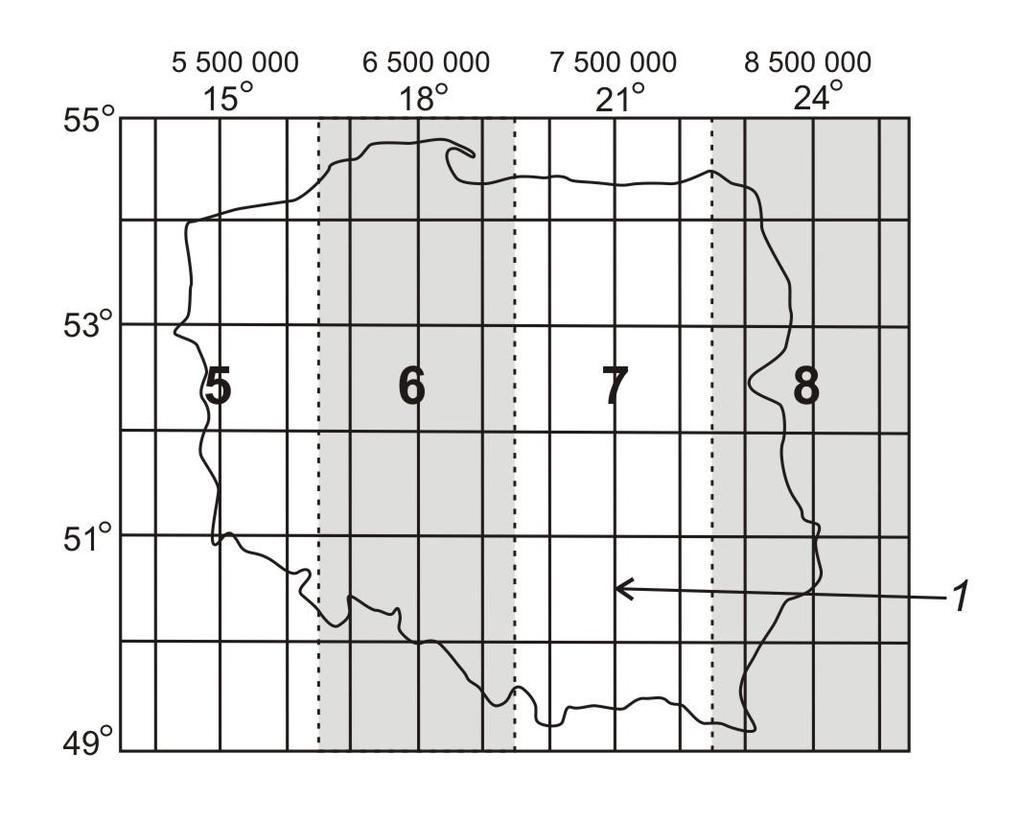 Układ 2000 (Gauss-Krüger, Polska w 4 strefach odwzorowawczych)