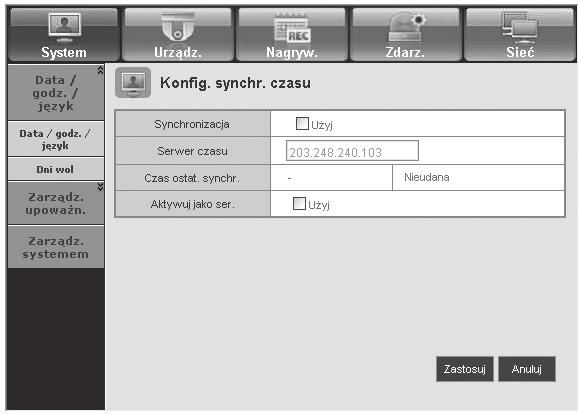 Data/godz./język Aby uzyskać więcej informacji, patrz <Data/godz./język> w menu <Konfiguracja systemu>. (Strona 38) 1. Wybierz menu <Data/godz.