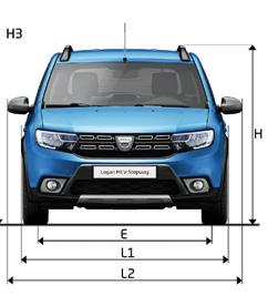 pojazdu nieobciążonego bez relingów / z relingami dachowymi 1521 / 1552 H1 Wysokość progu bagażnika 590 H2 Wysokość otworu bagażnika 784 H3 Wysokość pojazdu nieobciążonego z otwartą klapą 1921 H4