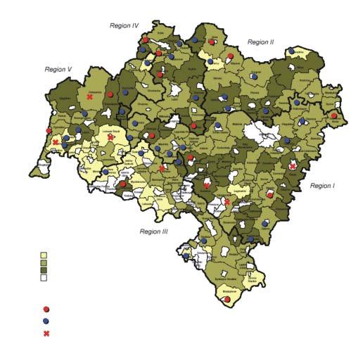 Zapotrzebowanie na prace urządzenioworolne z zakresu kształtowania struktury agrarnej w gminach województwa dolnośląskiego oraz stan opracowania planów urządzenioworolnych małe zapotrzebowanie /