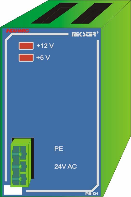 VIII. MODUŁ INDU WRC PS-01 1. SPOSÓB MONTAŻU MODUŁU. Moduł należy zamontować na szynie. Następnie za pomocą taśmy połączyć z innymi modułami. 2. FUNKCJE MODUŁU.