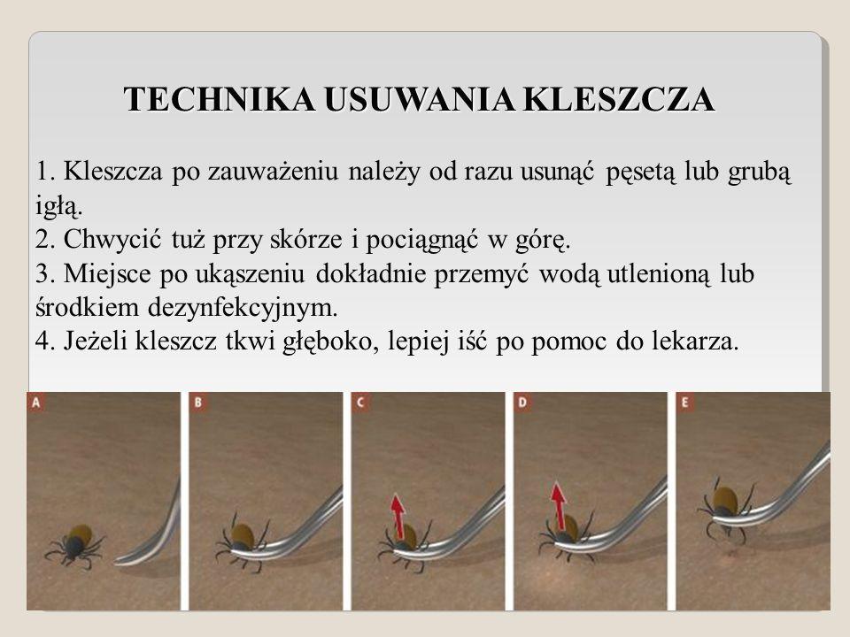 Kleszcza wysysającego krew nie wolno niczym smarować, gdyż spowoduje to jego duszenie się, a w związku z tym zacznie wydzielać intensywniej ślinę i wprowadzać więcej szkodliwych drobnoustrojów do