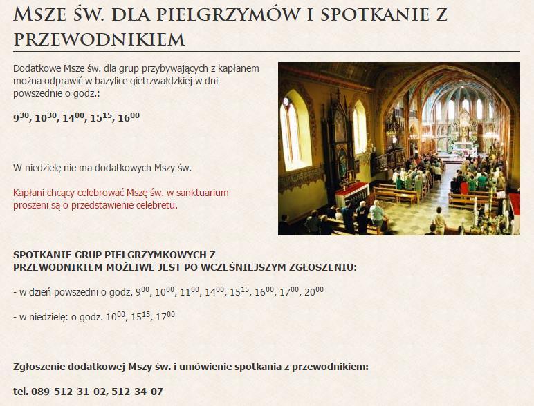 [33/40] Duszpasterstwo internetowe Rysunek 60. Msze święte dla pielgrzymów Rysunek 61.