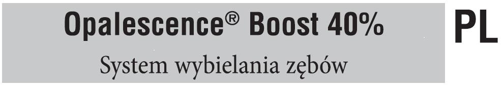 Do zapoznania się z treścią instrukcji ULTRADENT Zachęca Sklep Stomatologiczny Facedental Opis: Preparat Opalescence Boost 40% to żel wybielający zawierający 40% nadtlenku wodoru do zastosowań