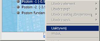 Wskazówka: Polecenie tworzenia rysunku zbrojenia jest dostępne tylko w trybie Model.