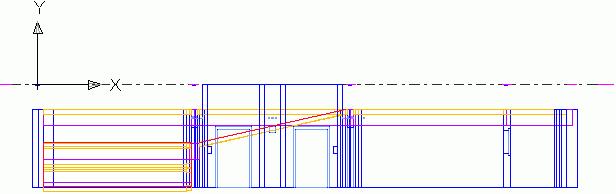 Korzystając z paska narzędzi AutoCAD Widok ustaw widok z przodu na ściany szybu windy.