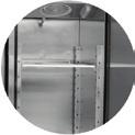 wentylatora po otwarciu drzwi - chłodzenie nawiewowe (wymuszone wentylatorem) - energooszczędny i cichy agregat skraplający (EMBRACO/ASPERA) - automatyczne