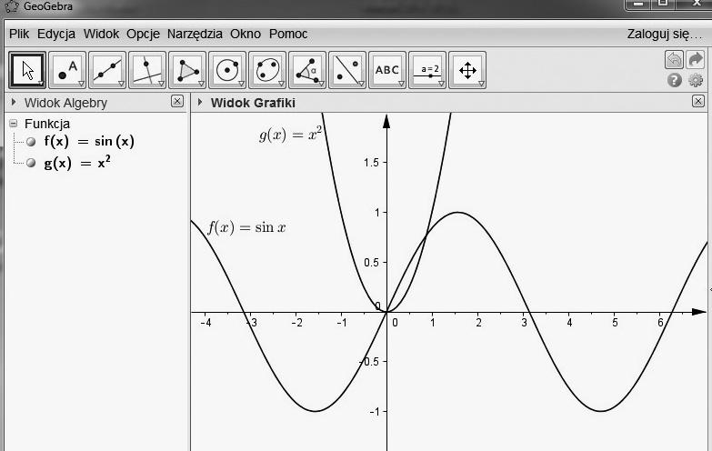 Krótki opis programu GeoGebra 203 2.7. Więcej przykładów Poniżej pokazujemy kilka mniej lub bardziej skomplikowanych konstrukcji.