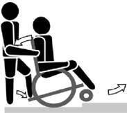Poproś opiekuna, aby nieznacznie odchylił wózek inwalidzki do tyłu. 2. Pokonuj krawężniki, poruszając się na tylnich kołach. 3. Ponownie oprzyj wózek na wszystkich czterech kołach.