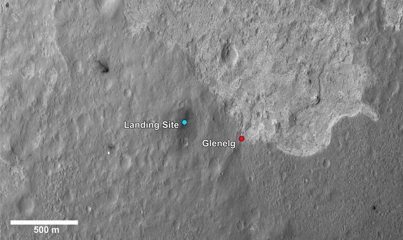 Miejsce lądowania łazika Curiosity14 sierpnia 2012 r.