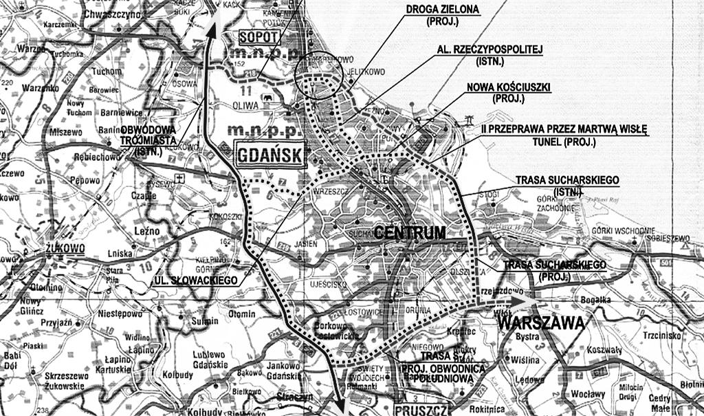 PRZESTRZEŃ MIEJSKA RAMA KOMUNIKACYJNA GDAŃSKA - PLANY POWSTRZYMANIA DALSZEJ MIGRACJI POZA OBSZARY MIASTA Rama komunikacyjna