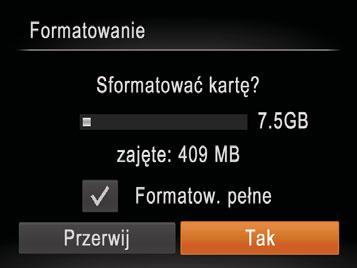 Formatowanie karty pamięci powoduje usunięcie z niej wszystkich danych.