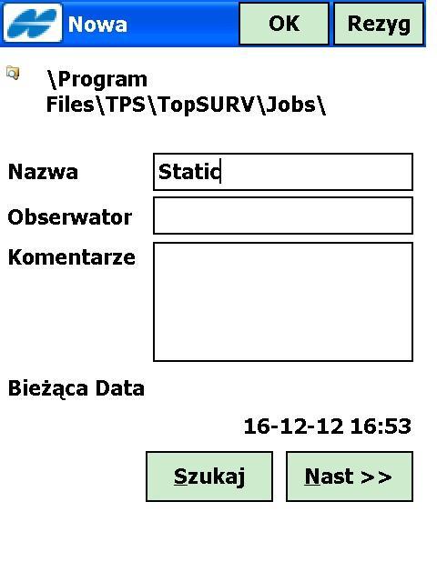 Dane we wszystkich oknach w TopSURV wpisuje się i edytuje przy pomocy wirtualnej