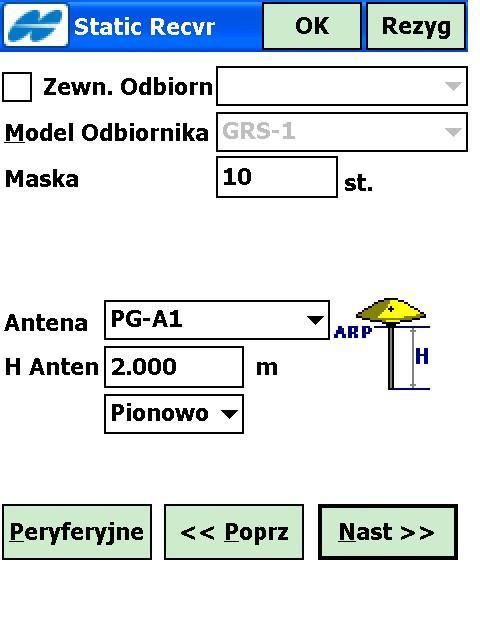 12. W oknie Pom klikamy Nast i przechodzimy do okna Static Recvr. 13.