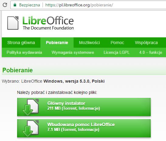 [1/22] Writer Instalacja programu Żeby mieć na komputerze program Writer, trzeba ściągnąć cały pakiet LibreOffice. Najnowsza darmowa wersja znajduje się na stronie pl.libreoffice.org/pobieranie.