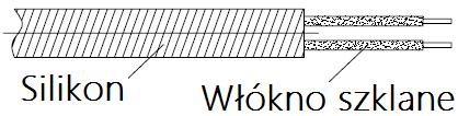 3. Przewód dwużyłowy w izolacji z włókna szklanego (pojedyncze żyły) i silikonowej (osłona zewnętrzna), dla temperatur -40..+200 o C, pomiar w pomieszczeniach wilgotnych i suchych. Fe-CuNi J 2x0.