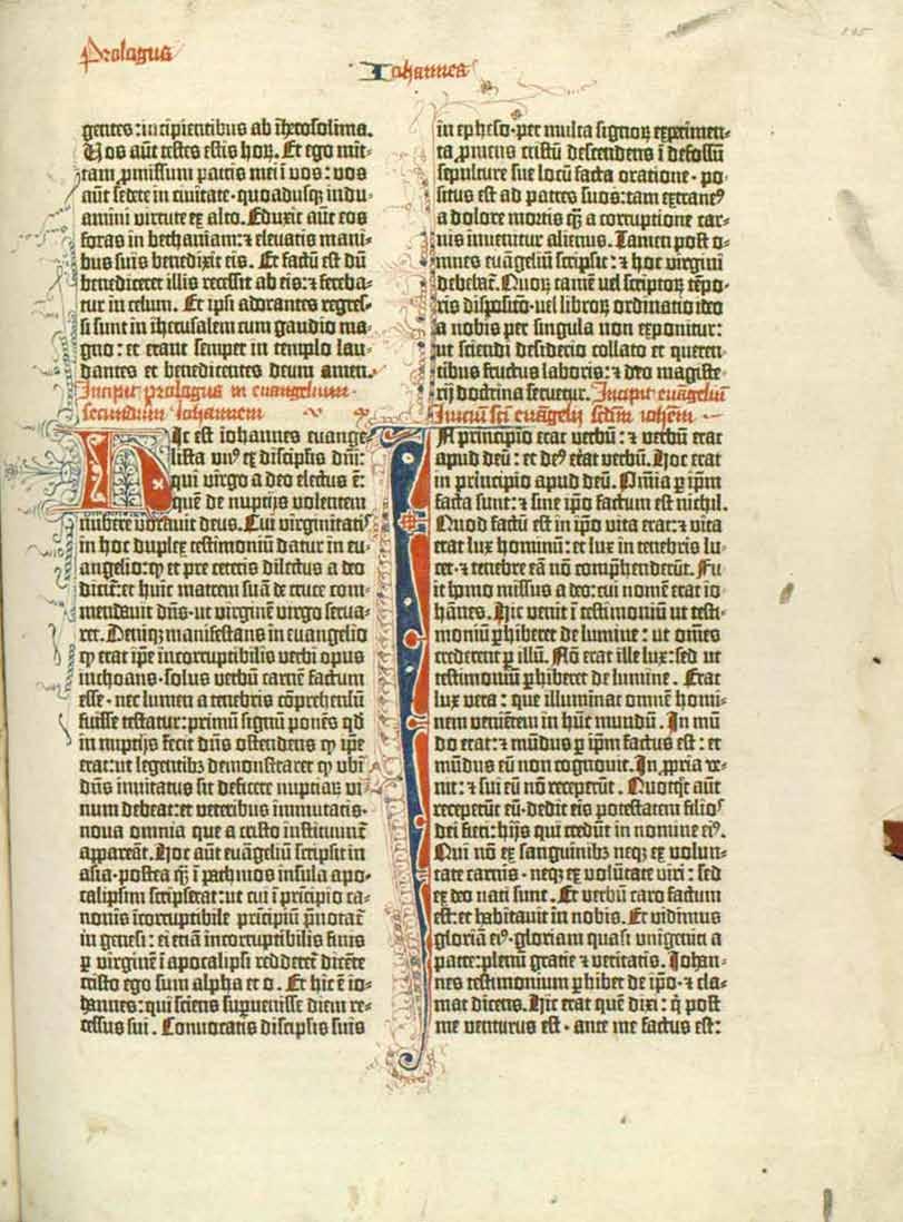 Fot. 1. Wulgata paryska (tzw. Biblia 42-wierszowa), t. II, Moguncja, J.