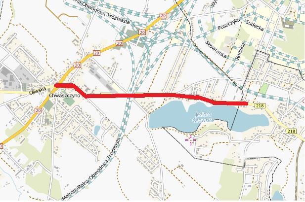 Dziennik Urzędowy Województwa Pomorskiego 37 Poz. 670 Rysunek 6 Lokalizacja analizowanych odcinków drogi wojewódzkiej nr 218 1.3.4.