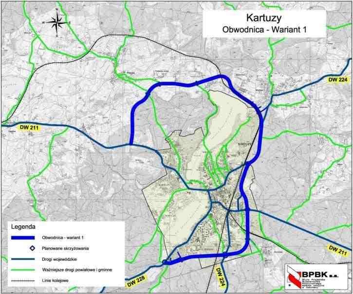 Dziennik Urzędowy Województwa Pomorskiego 64 Poz. 670 Rysunek 12 Wariant obwodnicy Kartuz przyjęty do realizacji (źródło: http://www.gazetakartuska.