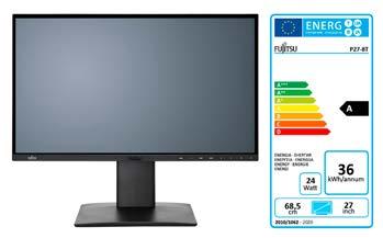 Data Sheet FUJITSU Monitor P27-8 TS Pro Monitor najwyżej klasy: szeroki ekran o przekątnej 27 cali (68,5 cm) Najnowocześniejsza technologia monitorów oraz nowatorskie, rozwiązania czujników Monitory