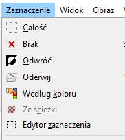 Narysuj fragment niebieskiego nieba, tak jak na rysunku: [17/34] GIMP Z menu Zaznaczenie wybieramy polecenie Odwróć (tym poleceniem zaznaczamy drugą niezaznaczoną część obrazka, a odznaczamy