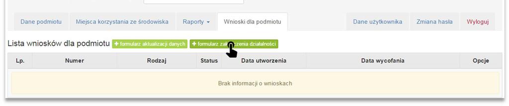 W przypadku, gdy zmianie uległy dane podmiotu lub osób uprawnionych do reprezentacji podmiotu, które będą podpisywały formularz należy odpowiednio dokonać zmian w tych polach, wprowadzając aktualne