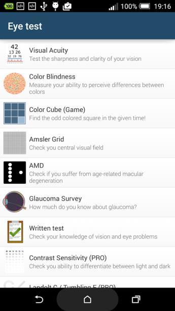 Inne aplikacje B2 Eye test Pro (Android) rozbudowana