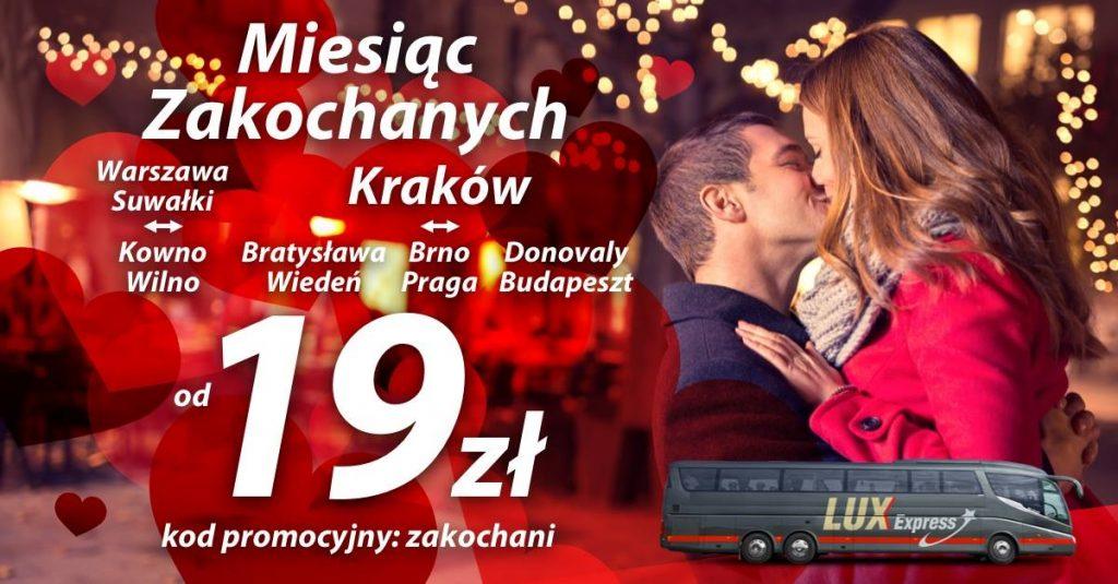 Szczegóły promocji: Miesiąc Zakochanych od Lux Express Ilość biletów ograniczona. Łapcie póki są.