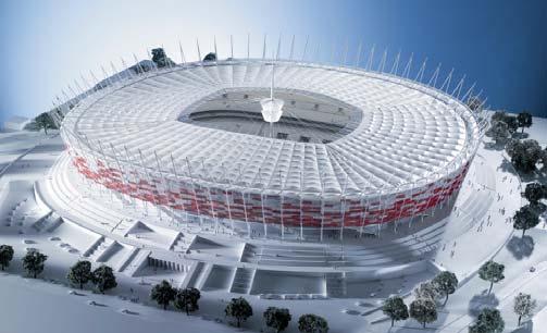 Stadion Narodowy, gruntu i postawiono niemal 31 tys. stan na lipiec 2010 r. m 2 ścianek szczelinowych.