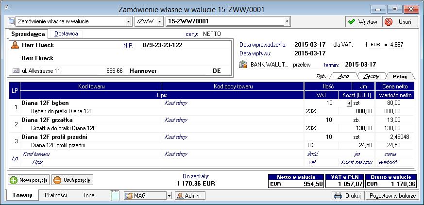 6.2.5 Sprzedaż i zakup towarów Zestawienia prezentujące sprzedaż i zakup w wybranym okresie czasu są dostępne w kartotekach Zakup, Sprzedaż, Kontrahenci i Towary.