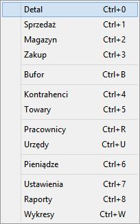 z górnego menu kontekstowego: Kartoteki > Detal: Okno sprzedaży detalicznej otwiera się na całej szerokości okna programu - widoczny jest