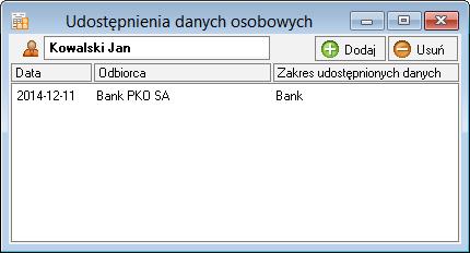 Jeżeli w oknie Kontrahenta wybrano opcję Osoba fizyczna, wówczas okno jest widoczne jak na obrazku poniżej.