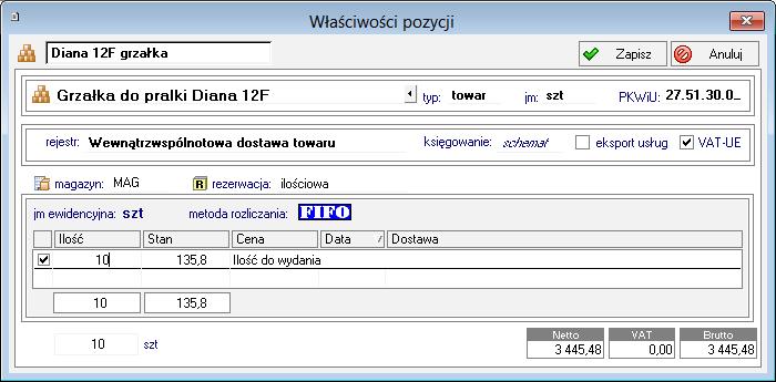 Znaczniki VAT UE i Eksport usług są dostępne dla artykułu, usługi oraz nagłówka kompletu.