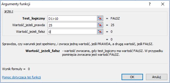 2. Wykorzystanie operatorów porównania w funkcjach warunkowych Aby określid warunki testu logicznego, należy skorzystad z operatora porównao.