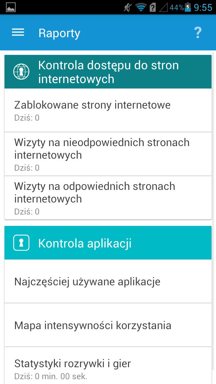 6. Raporty W sekcji Raporty rodzice mogą zobaczyć wszystkie wizyty na odpowiednich i nieodpowiednich stronach internetowych, a także zablokowane witryny internetowe.