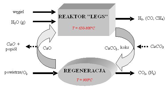 Reaktor zgazowujący typu LEG