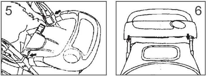 Install the wheels covers (Figure 3). Attach the assembled axle to the stroller frame in a way so that the brake faces the outside of the stroller (Figure 4)