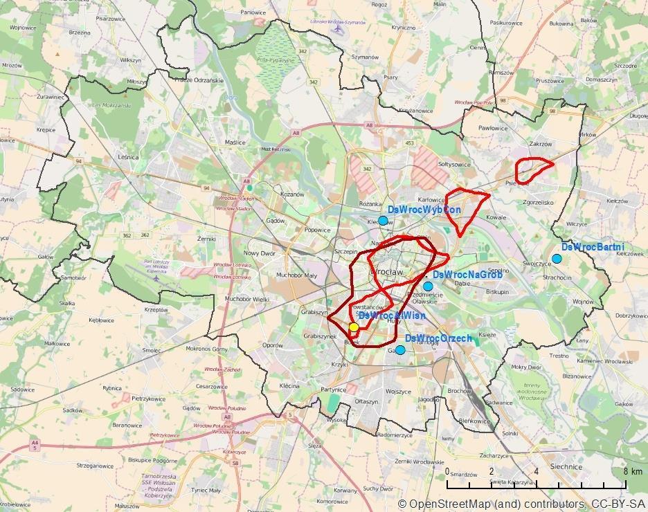 Obszary przekroczeń NO 2 we Wrocławiu w 2014 i 2015 roku 2014 rok 2015 rok