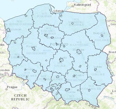 mieszkańców 16 obszarach nie wchodzących w skład aglomeracji i miast powyżej 100 tys.